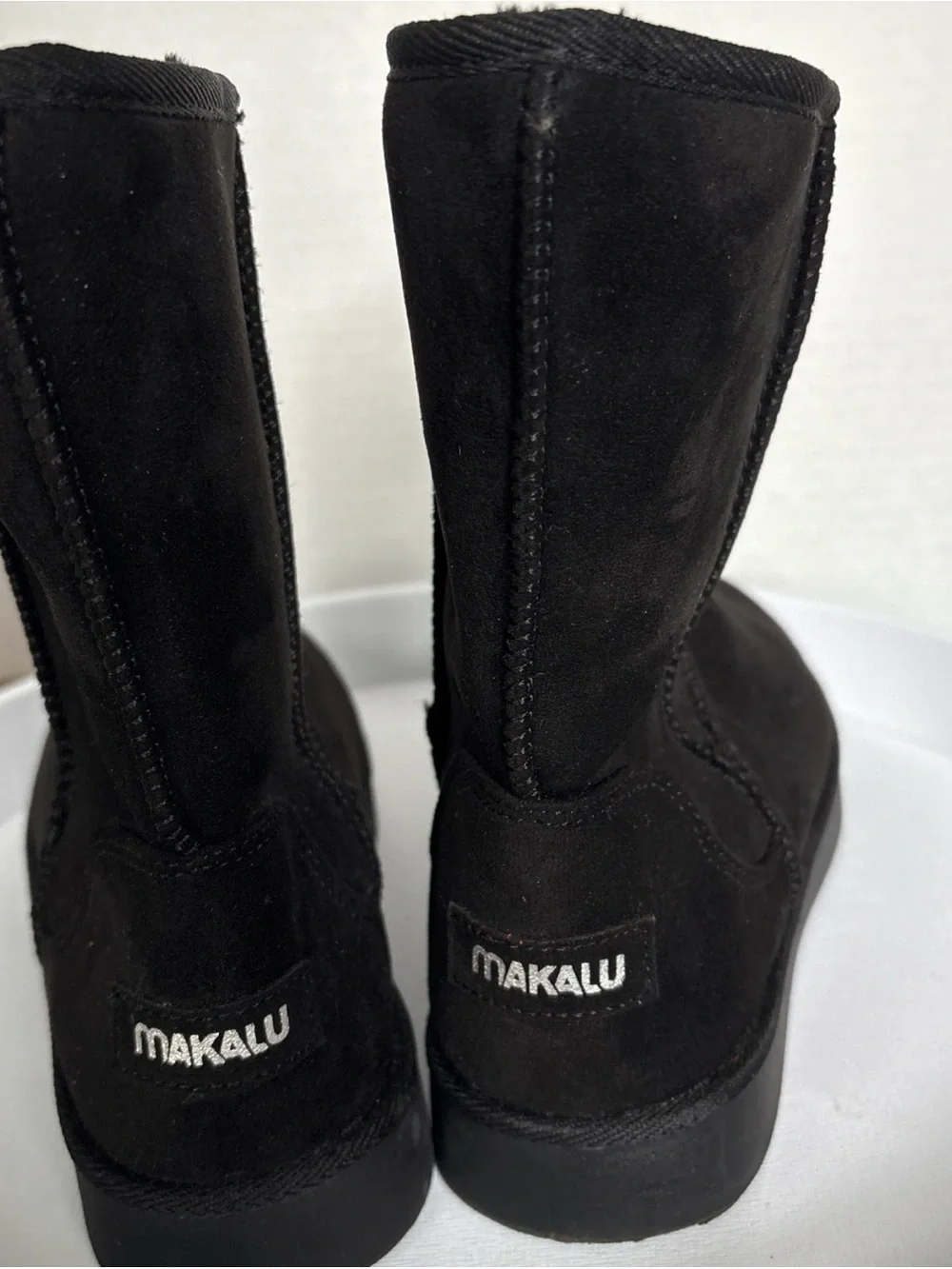 Women's Black Suede Winter Pull-On Boots - Classic Comfort